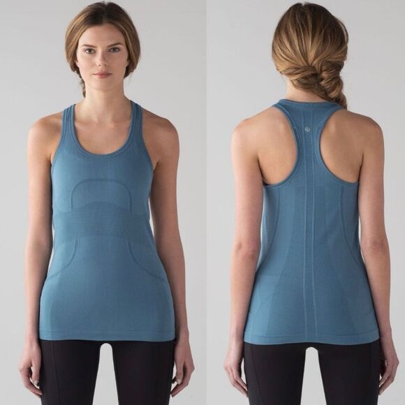 Lululemon Swiftly Tech Racerback Tank Top Slim Fit Running Illuminight Blue 6 - Picture 1 of 7